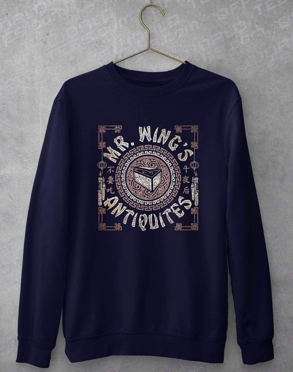 Mr Wings Antiquites Sweatshirt S / Navy  - Off World Tees