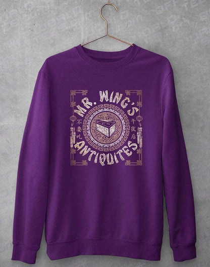 Mr Wings Antiquites Sweatshirt S / Purple  - Off World Tees