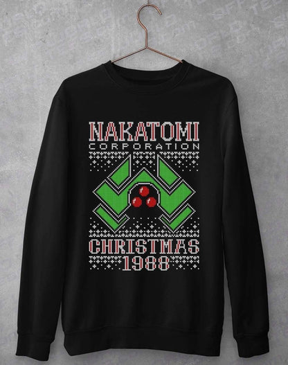 Nakatomi Christmas1988 Festive Knitted-Look Sweatshirt S / Black  - Off World Tees