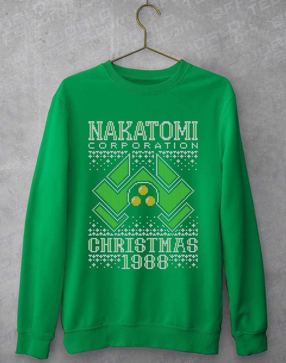 Nakatomi Christmas1988 Festive Knitted-Look Sweatshirt S / Kelly Green  - Off World Tees