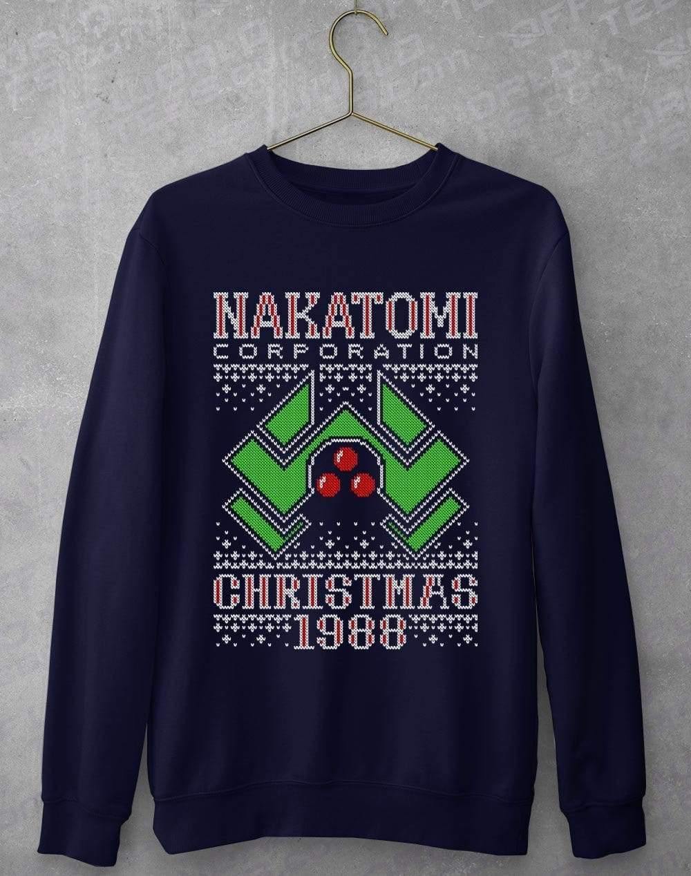 Nakatomi Christmas1988 Festive Knitted-Look Sweatshirt S / Oxford Navy  - Off World Tees