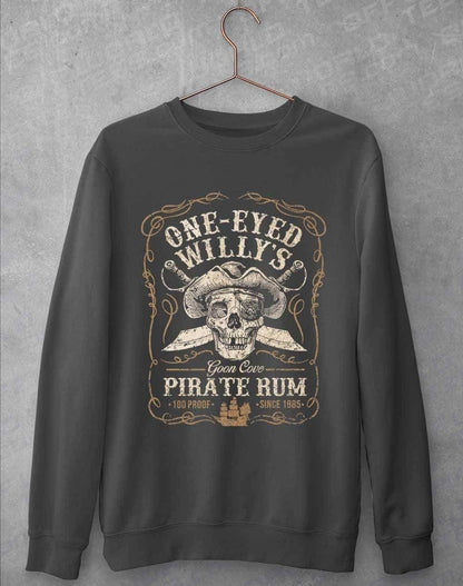 One-Eyed Willy's Goon Cove Rum Sweatshirt S / Charcoal  - Off World Tees