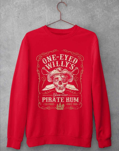 One-Eyed Willy's Goon Cove Rum Sweatshirt S / Fire Red  - Off World Tees
