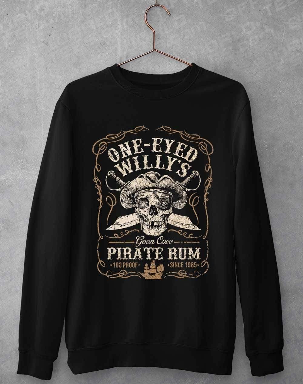 One-Eyed Willy's Goon Cove Rum Sweatshirt S / Jet Black  - Off World Tees