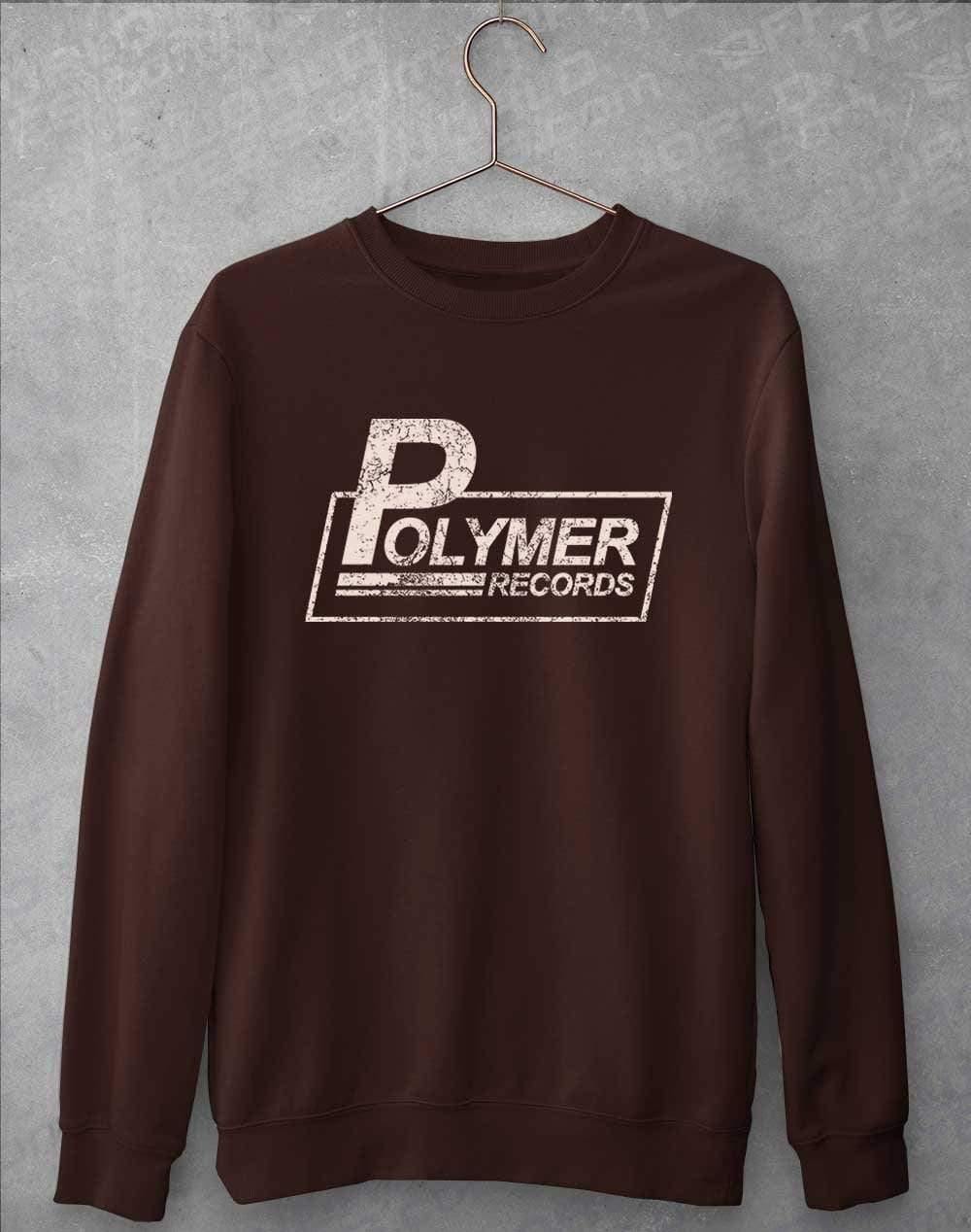 Polymer Records Distressed Logo Sweatshirt S / Hot Chocolate  - Off World Tees