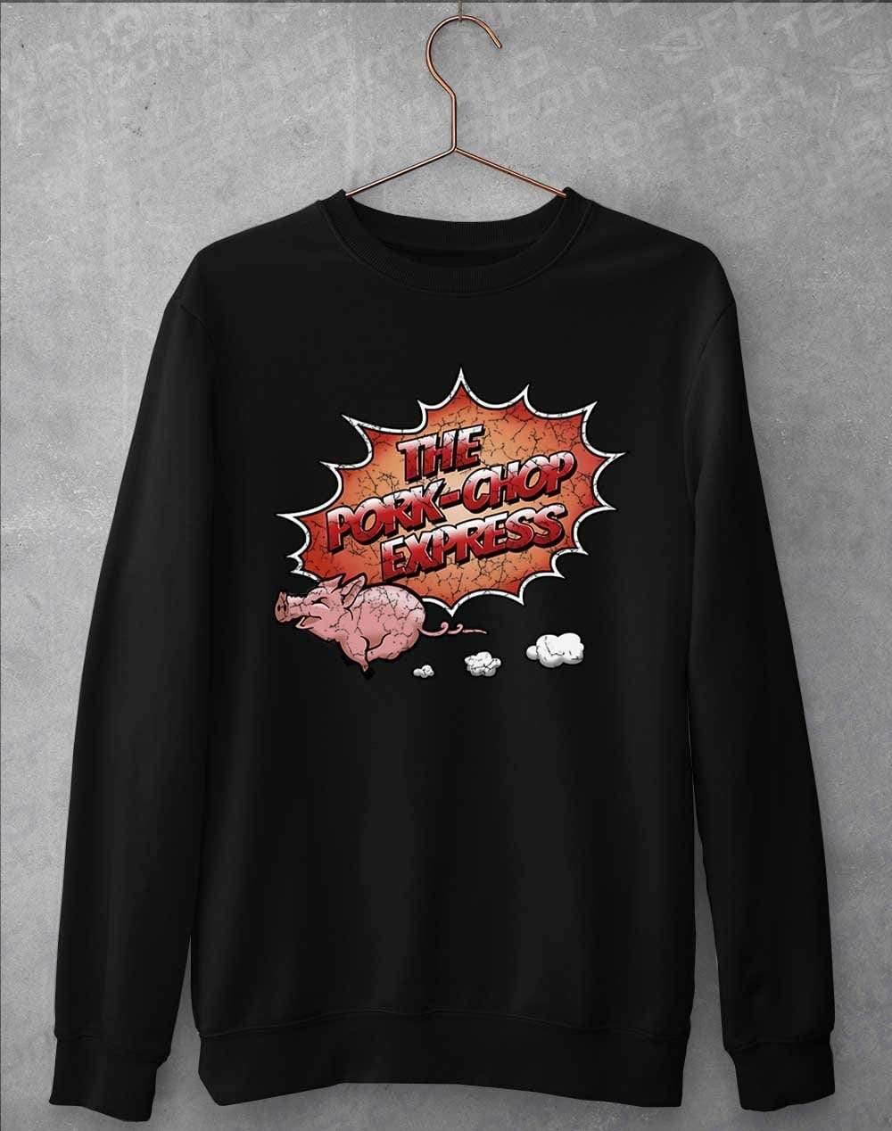 Pork Chop Express Distressed Logo Sweatshirt S / Jet Black  - Off World Tees