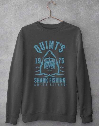 Quints Shark Fishing Sweatshirt S / Charcoal  - Off World Tees