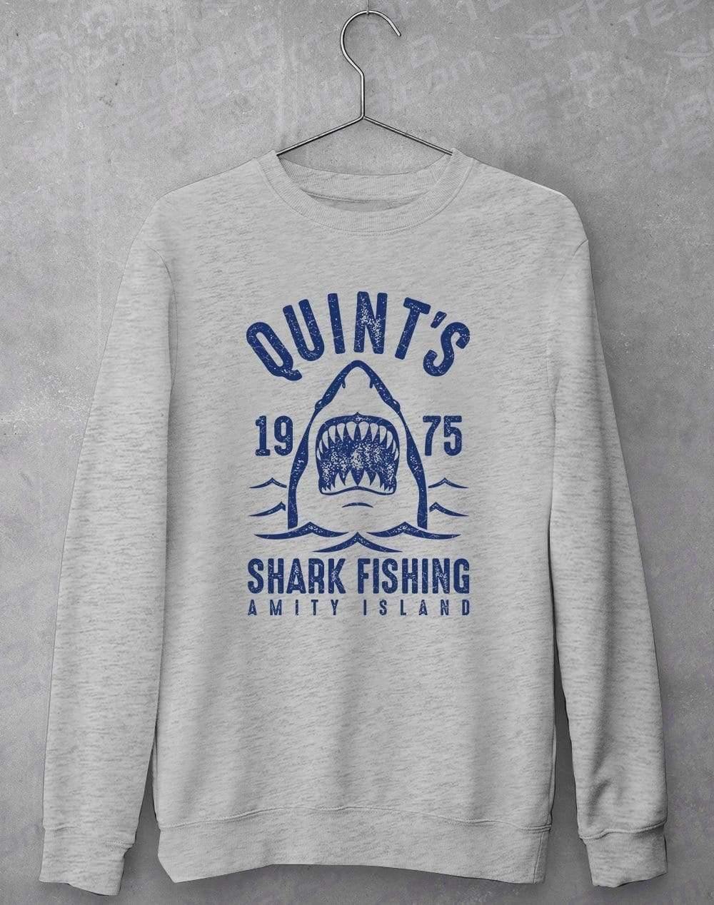 Quints Shark Fishing Sweatshirt S / Heather Grey  - Off World Tees