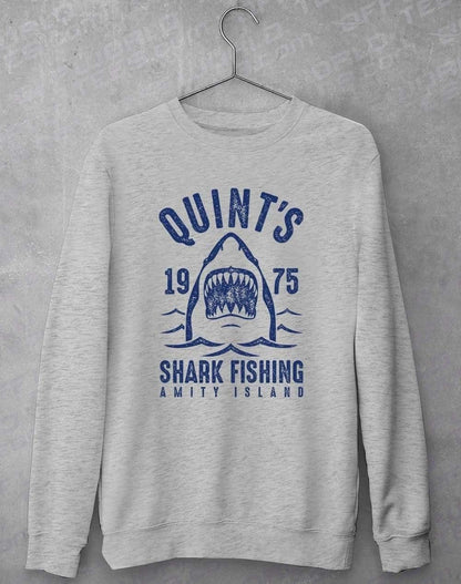 Quints Shark Fishing Sweatshirt S / Heather Grey  - Off World Tees