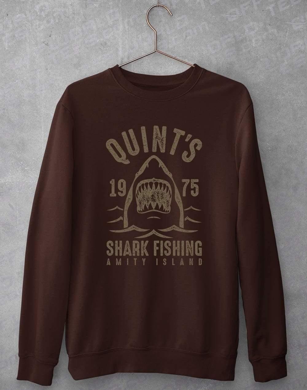 Quints Shark Fishing Sweatshirt S / Hot Chocolate  - Off World Tees