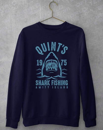 Quints Shark Fishing Sweatshirt S / Oxford Navy  - Off World Tees