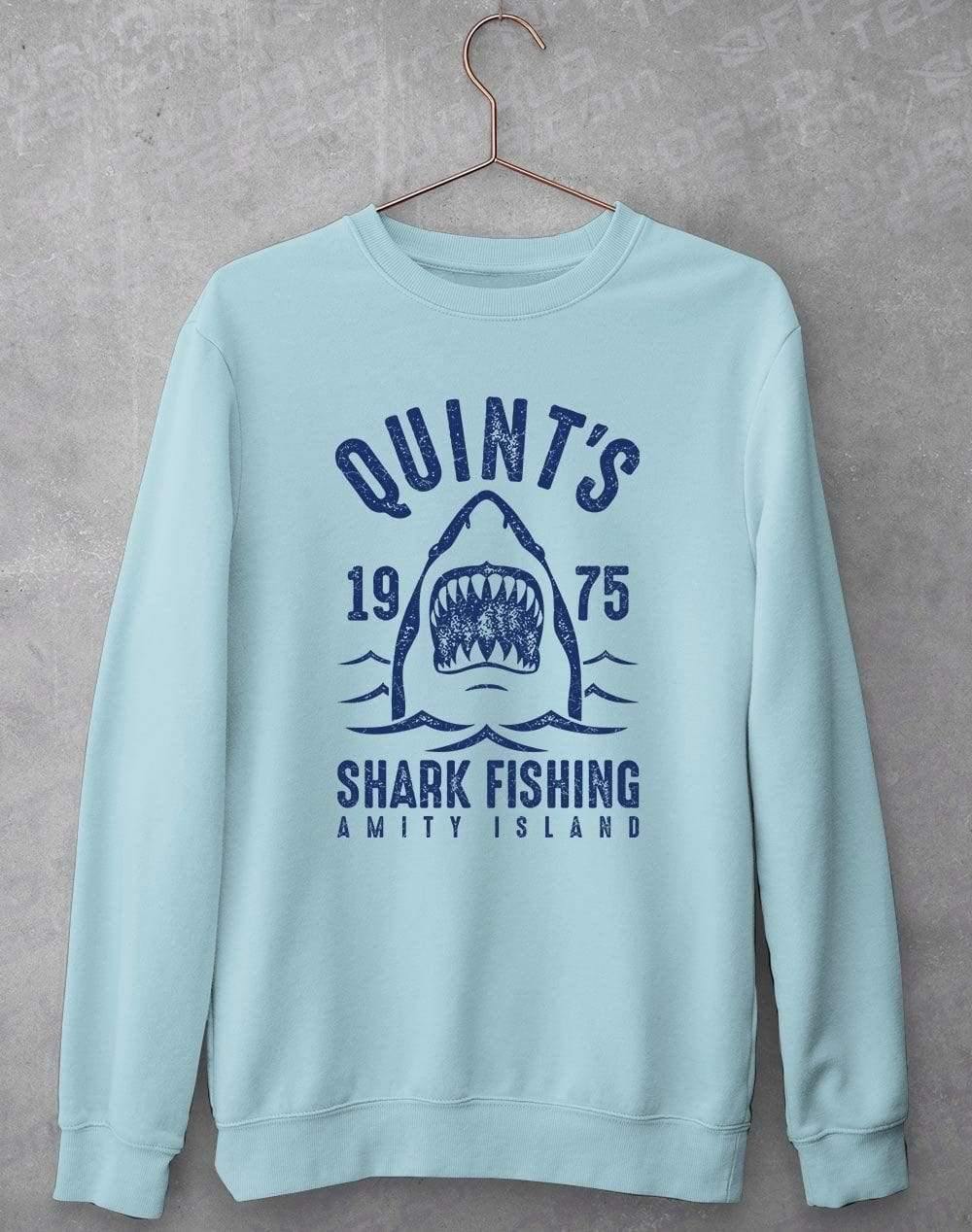 Quints Shark Fishing Sweatshirt S / Sky Blue  - Off World Tees