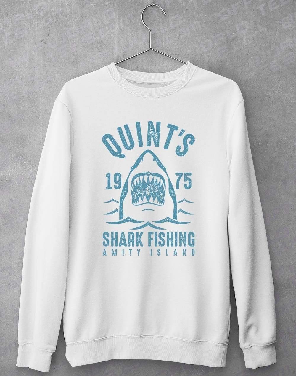Quints Shark Fishing Sweatshirt S / White  - Off World Tees