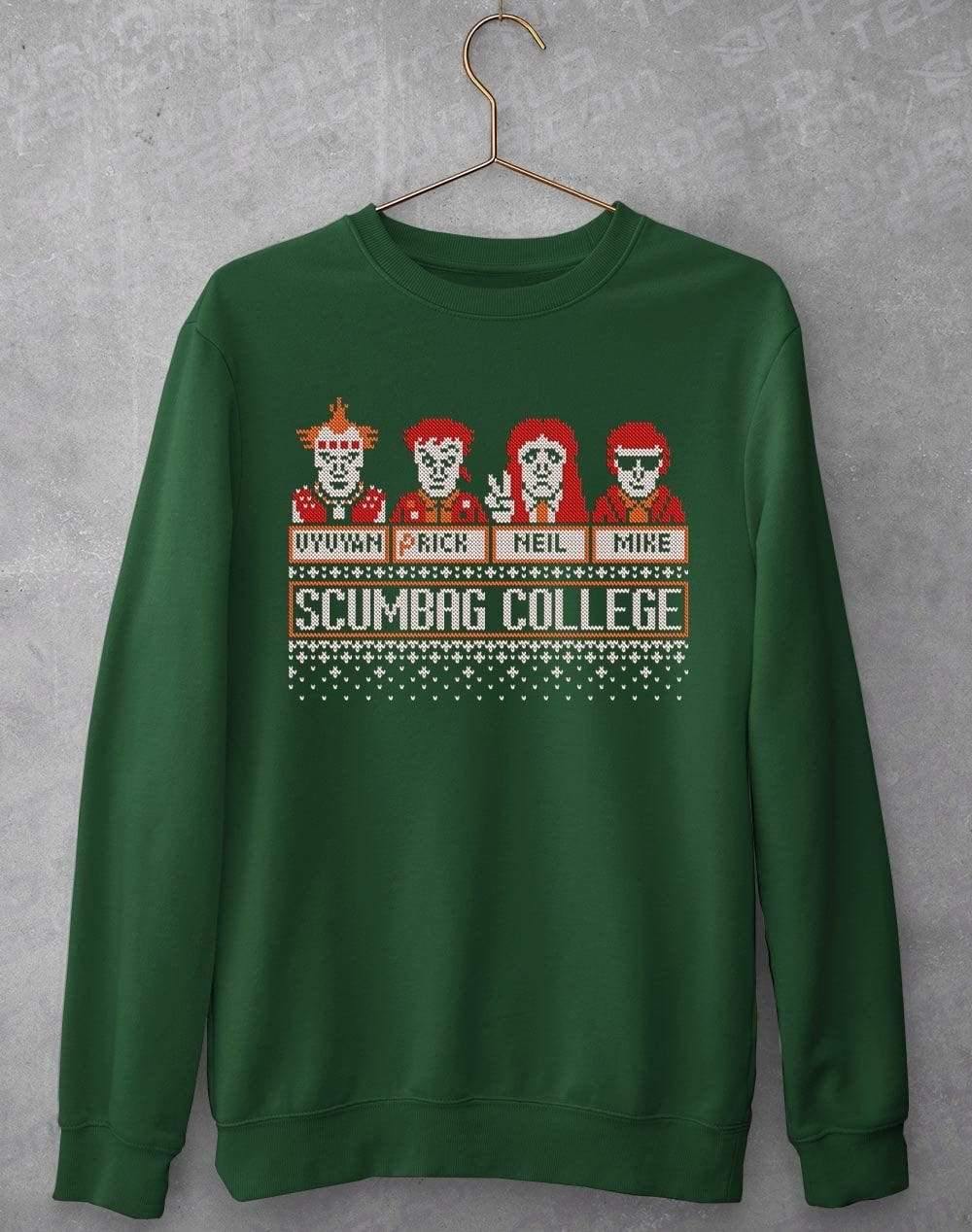 Scumbag College Festive Knitted-Look Sweatshirt XS / Bottle Green  - Off World Tees