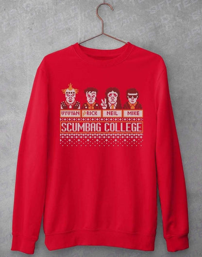Scumbag College Festive Knitted-Look Sweatshirt XS / Fire Red  - Off World Tees