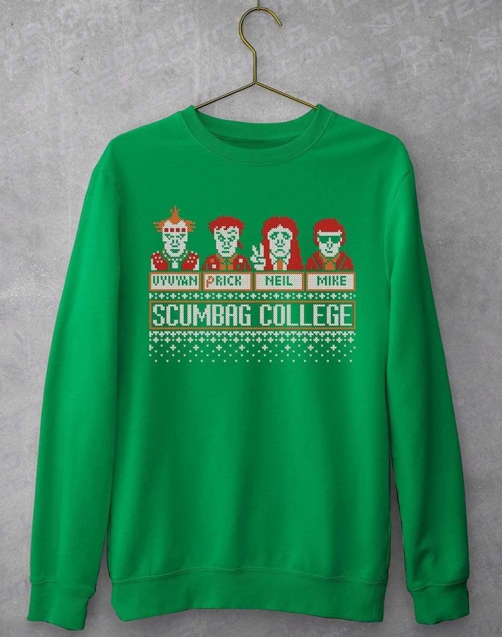 Scumbag College Festive Knitted-Look Sweatshirt XS / Kelly Green  - Off World Tees