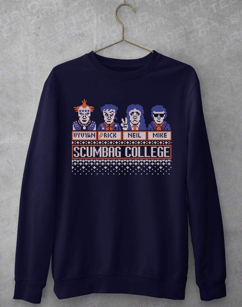 Scumbag College Festive Knitted-Look Sweatshirt XS / Oxford Navy  - Off World Tees