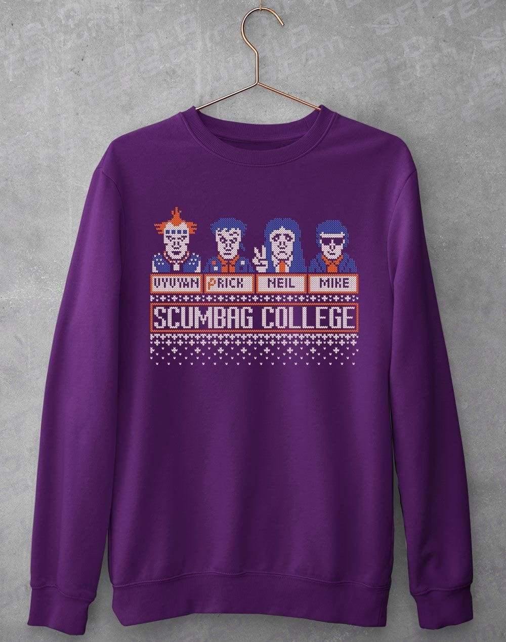 Scumbag College Festive Knitted-Look Sweatshirt XS / Purple  - Off World Tees