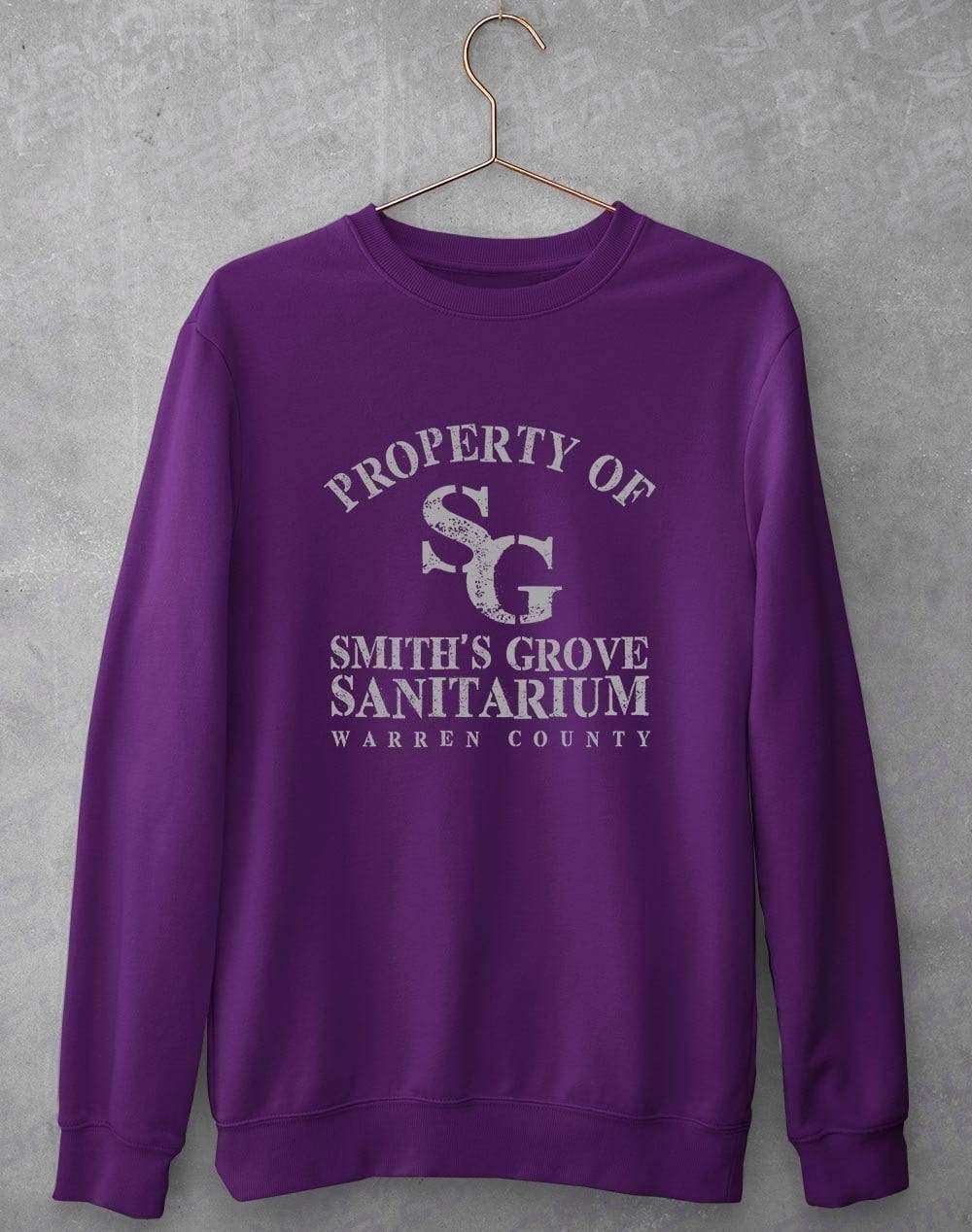 Smith s Grove Sanitarium Sweatshirt S / Purple  - Off World Tees