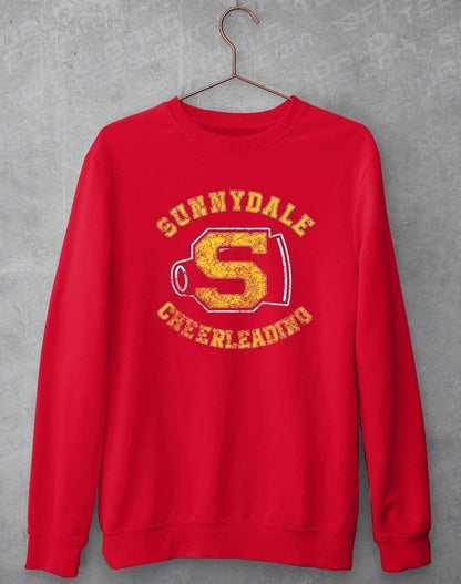 Sunnydale Cheerleading Distressed Sweatshirt S / Fire Red  - Off World Tees
