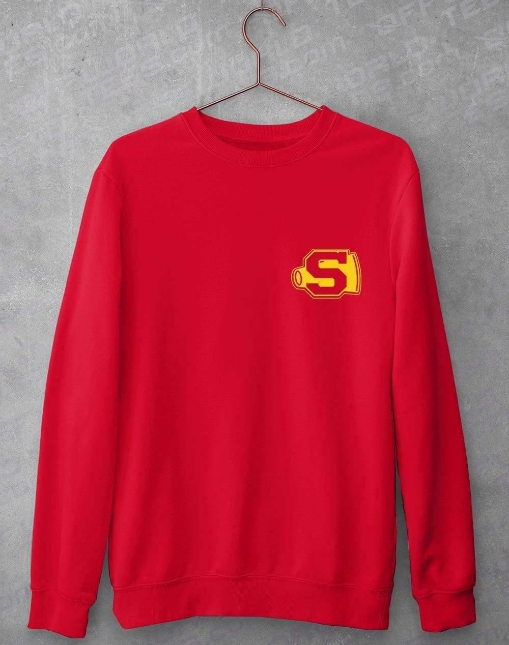 Sunnydale Cheerleading Pocket Logol Sweatshirt S / Fire Red  - Off World Tees