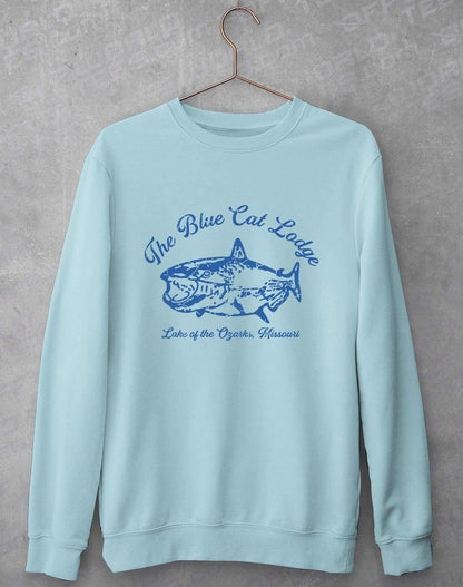 The Blue Cat Lodge Sweatshirt S / Sky Blue  - Off World Tees