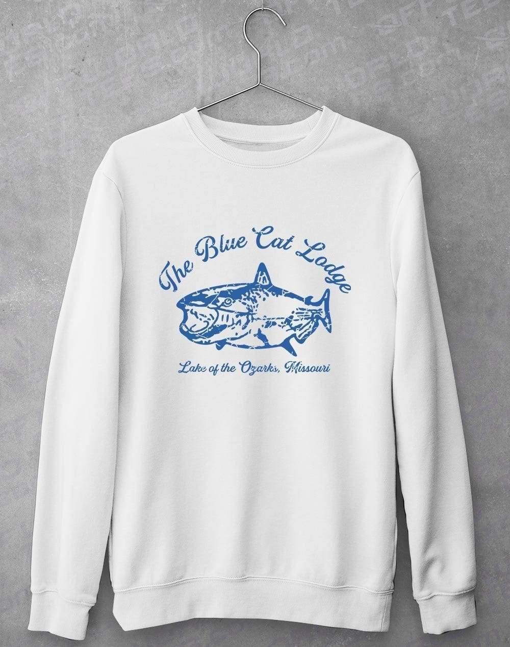 The Blue Cat Lodge Sweatshirt S / White  - Off World Tees