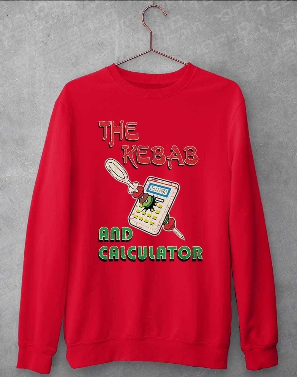 The Kebab and Calculator 1982 Sweatshirt S / Fire Red  - Off World Tees
