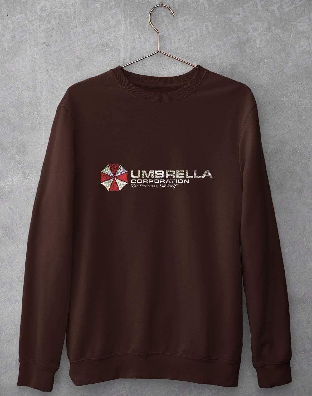 Umbrella Corporation Sweatshirt S / Chocolate  - Off World Tees
