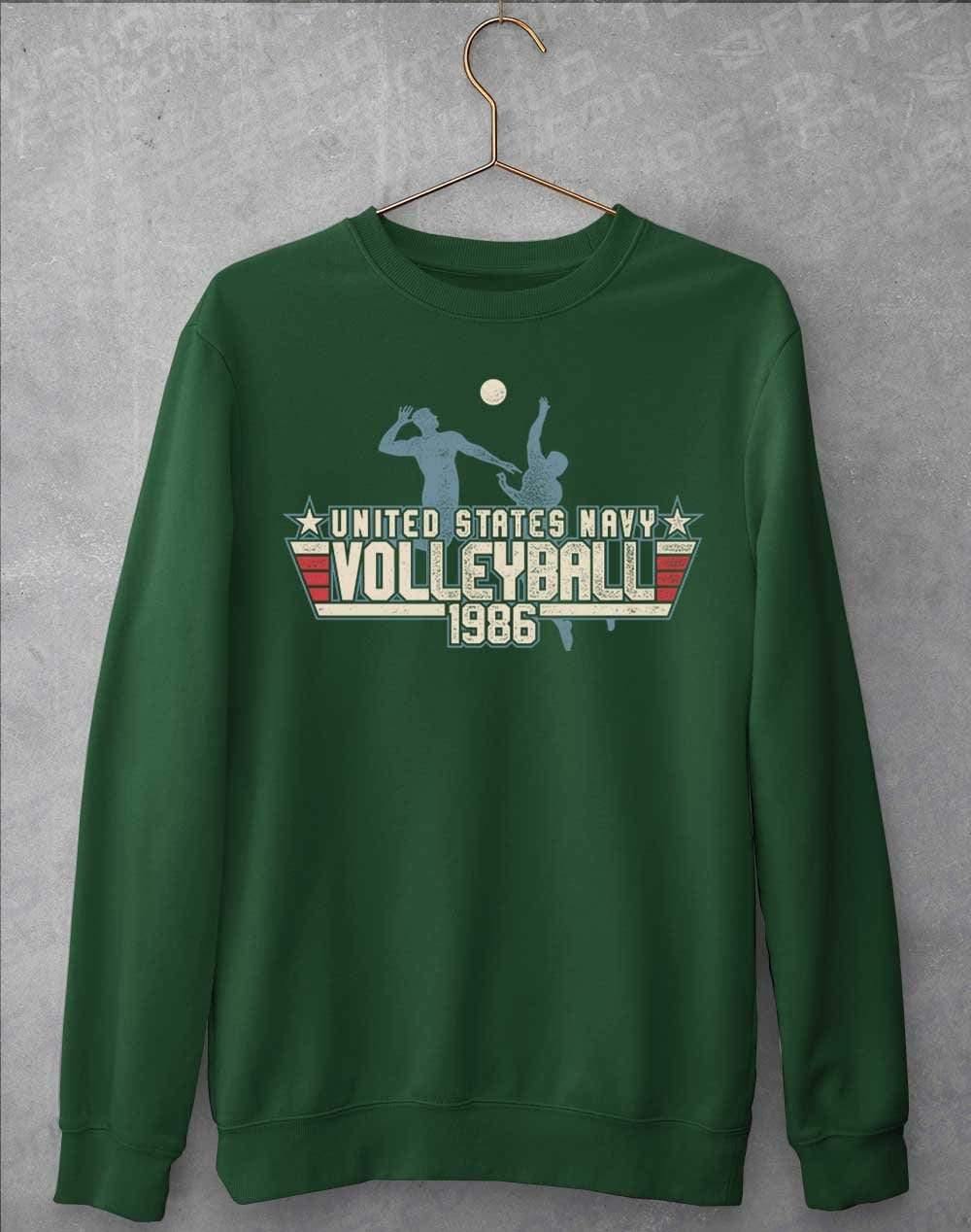 US Navy Volleyball 1986 Sweatshirt S / Bottle Green  - Off World Tees