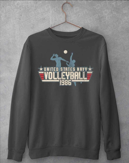US Navy Volleyball 1986 Sweatshirt S / Charcoal  - Off World Tees