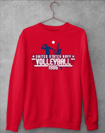 US Navy Volleyball 1986 Sweatshirt S / Fire Red  - Off World Tees