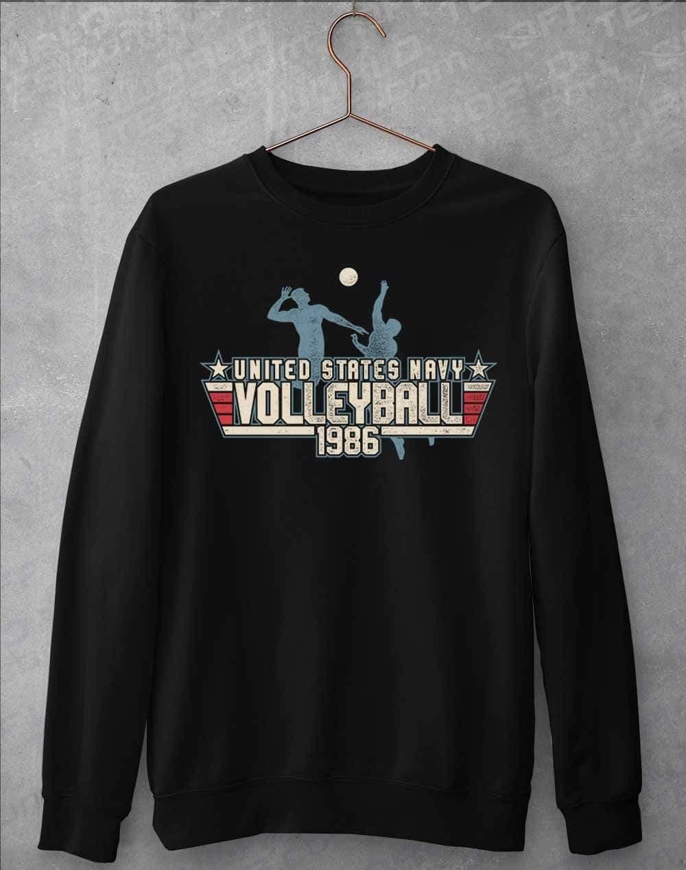 US Navy Volleyball 1986 Sweatshirt S / Jet Black  - Off World Tees