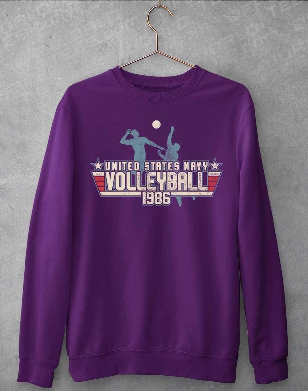 US Navy Volleyball 1986 Sweatshirt S / Purple  - Off World Tees