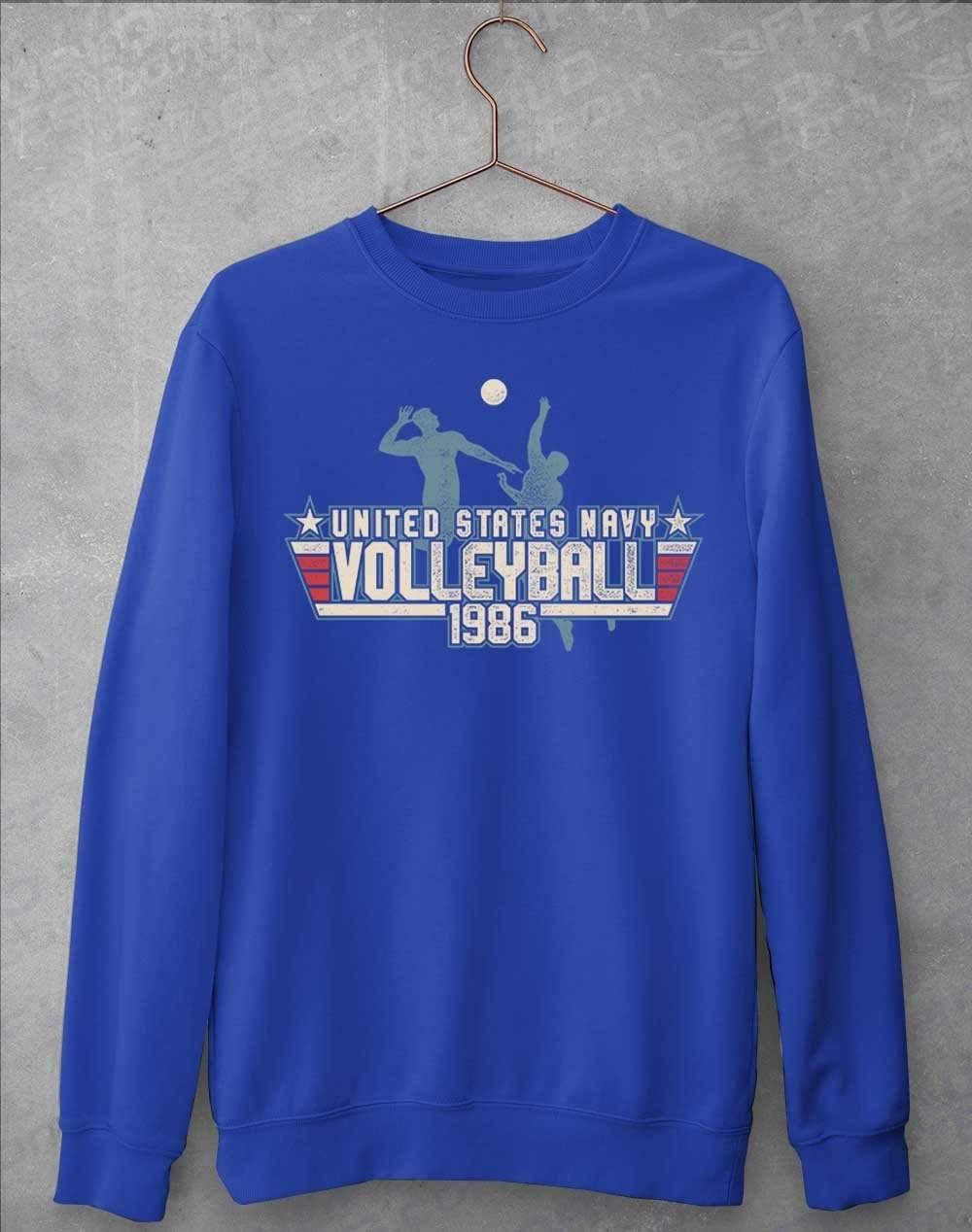 US Navy Volleyball 1986 Sweatshirt S / Royal Blue  - Off World Tees
