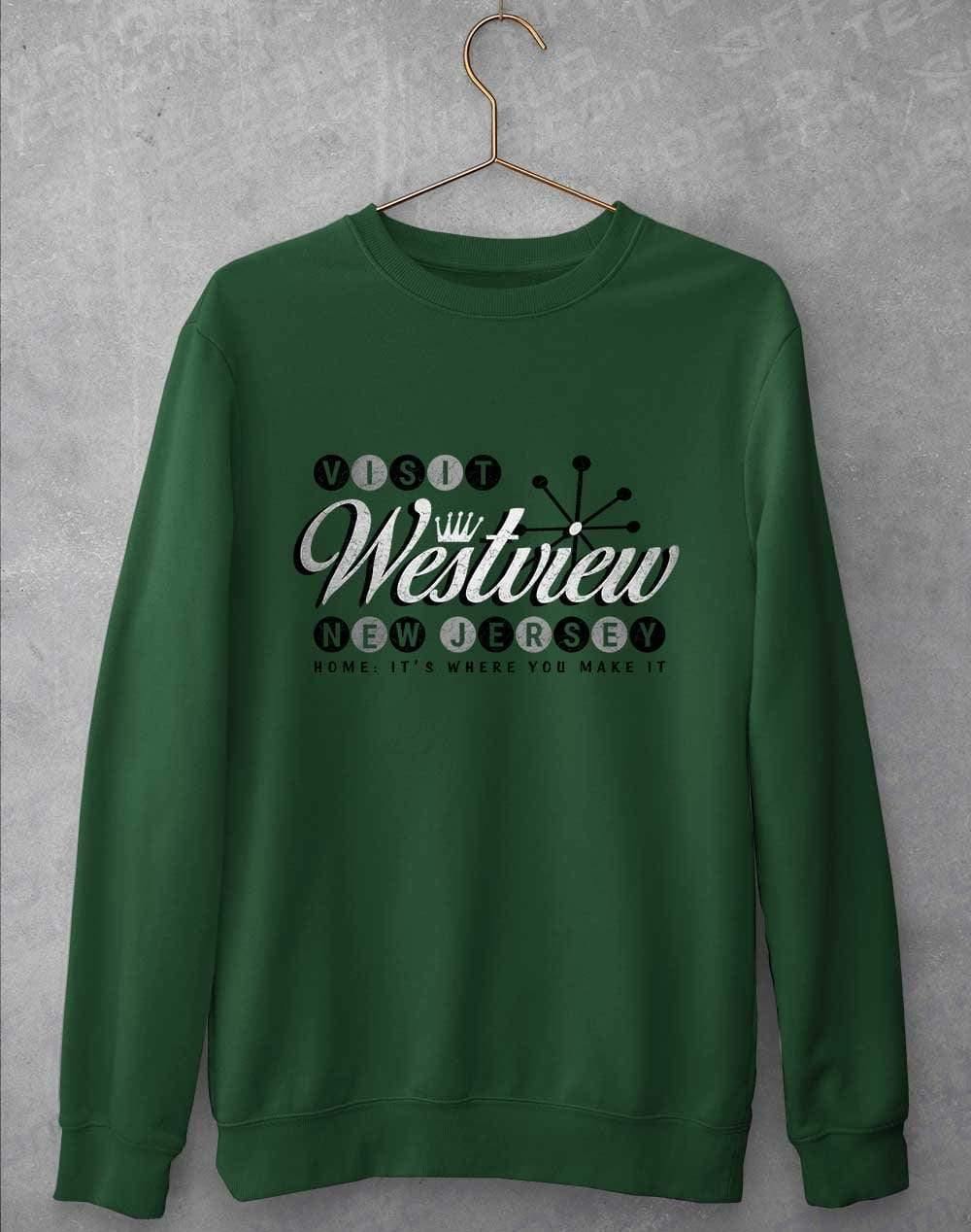 Visit Westview New Jersey Sweatshirt S / Bottle Green  - Off World Tees