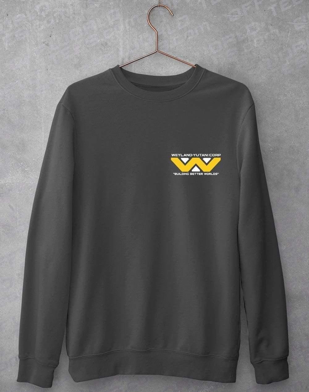 Weyland Yutani Classic Logo Pocket Print Sweatshirt S / Charcoal  - Off World Tees