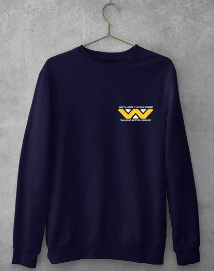 Weyland Yutani Classic Logo Pocket Print Sweatshirt S / Navy  - Off World Tees
