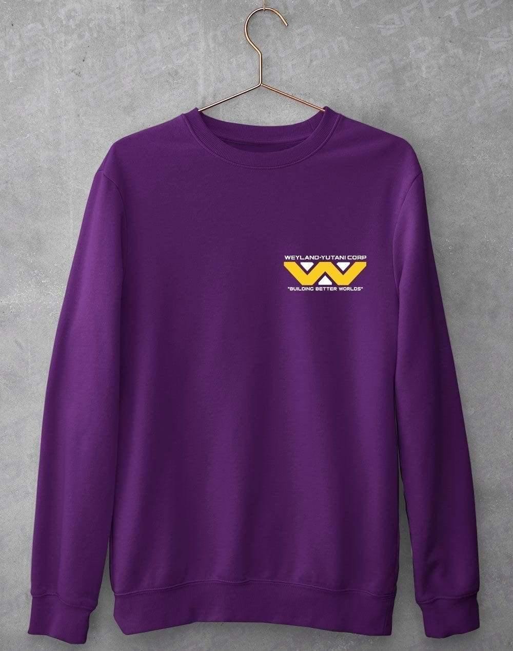 Weyland Yutani Classic Logo Pocket Print Sweatshirt S / Purple  - Off World Tees