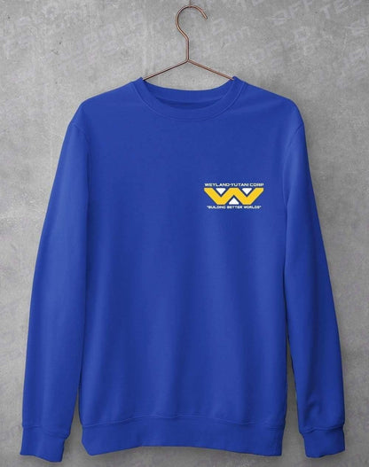 Weyland Yutani Classic Logo Pocket Print Sweatshirt S / Royal  - Off World Tees