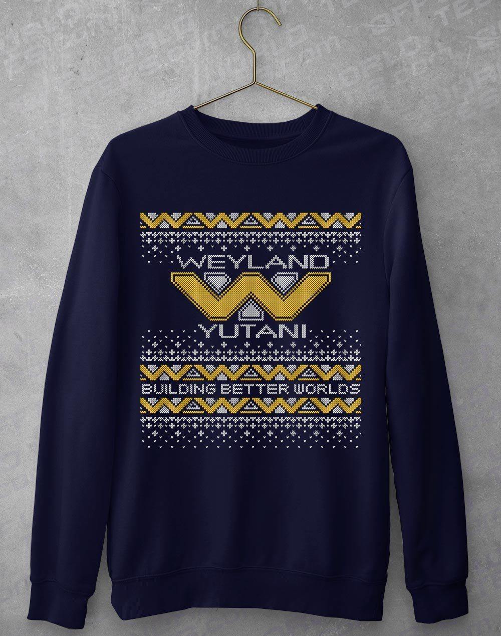 Weyland Yutani Festive Knitted-Look Sweathirt S / Navy  - Off World Tees