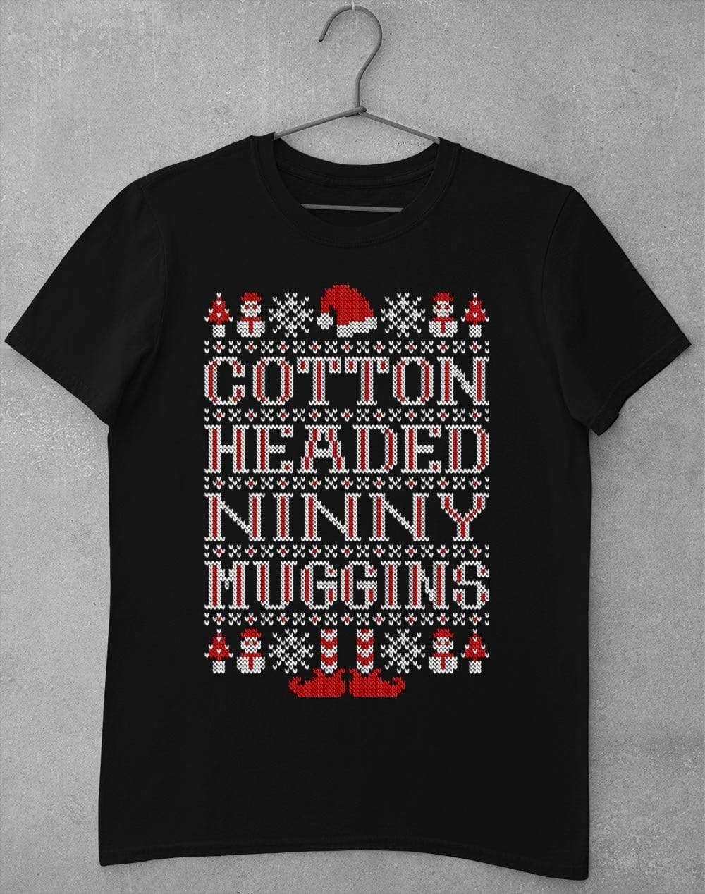 Cotton Headed Ninny Muggins Festive Knitted-Look T-Shirt S / Black  - Off World Tees