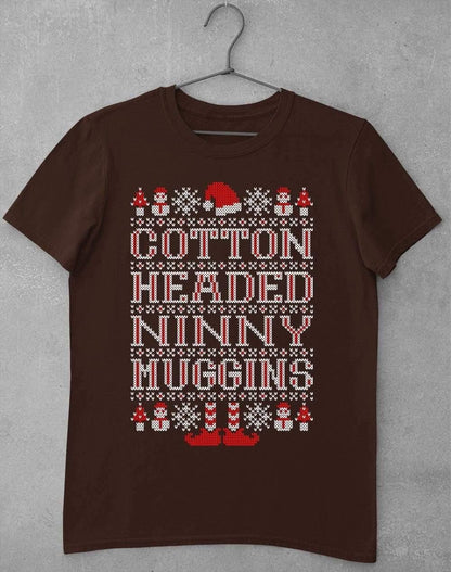 Cotton Headed Ninny Muggins Festive Knitted-Look T-Shirt S / Dark Chocolate  - Off World Tees