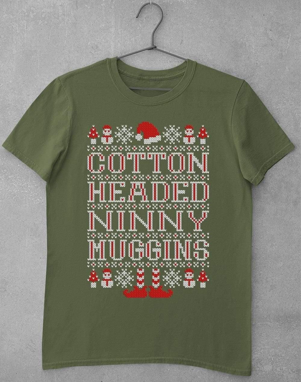 Cotton Headed Ninny Muggins Festive Knitted-Look T-Shirt S / Military Green  - Off World Tees