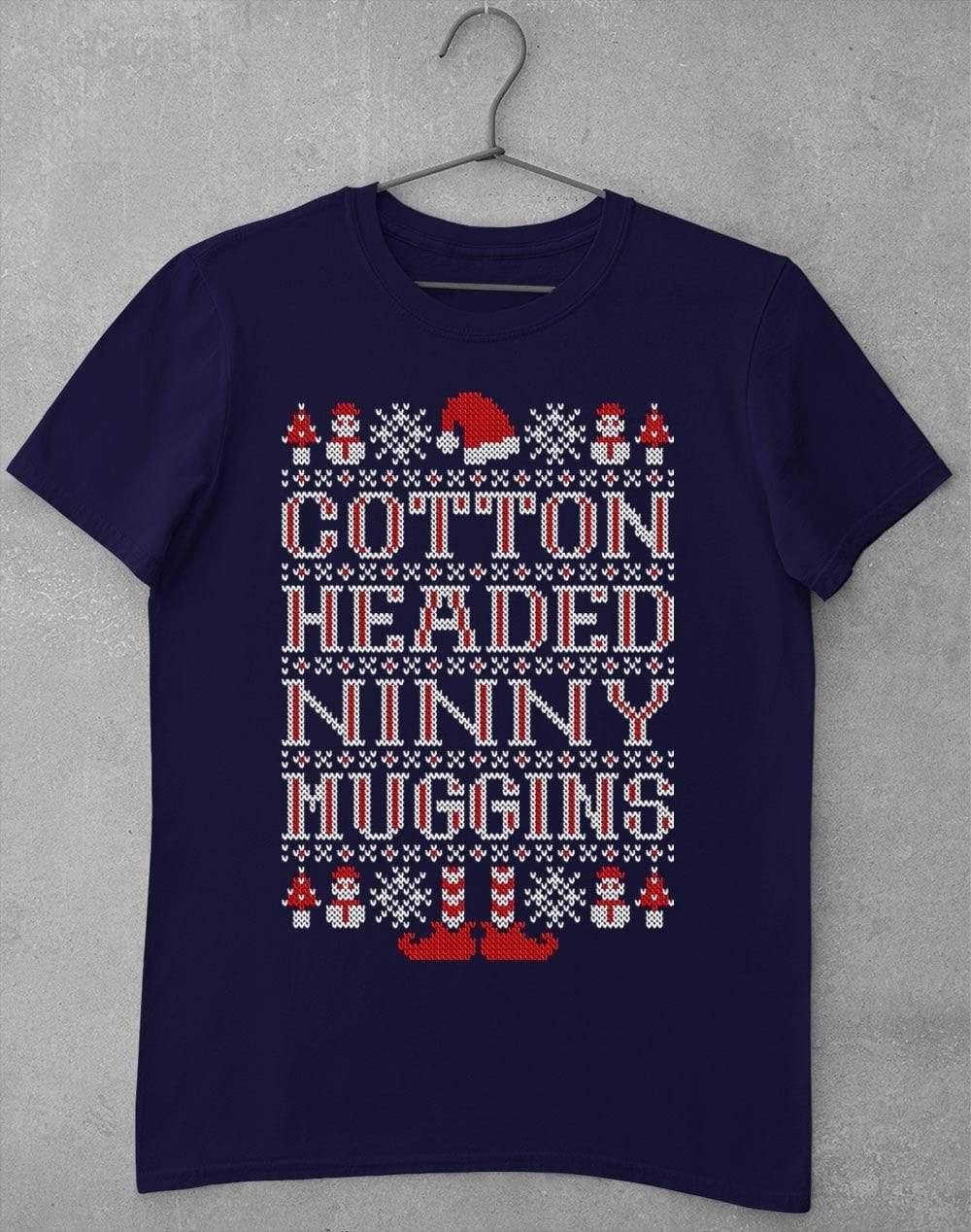 Cotton Headed Ninny Muggins Festive Knitted-Look T-Shirt S / Navy  - Off World Tees