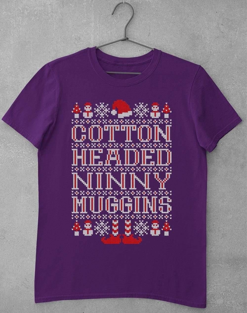 Cotton Headed Ninny Muggins Festive Knitted-Look T-Shirt S / Purple  - Off World Tees