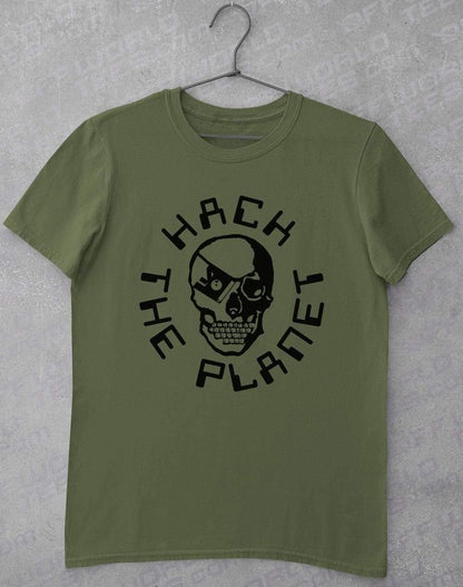 Hack the Planet T-Shirt S / Military Green  - Off World Tees