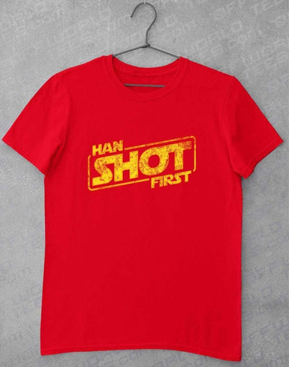 Han Shot First - T-Shirt S / Cardinal Red  - Off World Tees