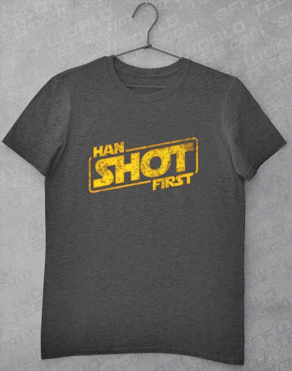 Han Shot First - T-Shirt S / Dark Heather  - Off World Tees