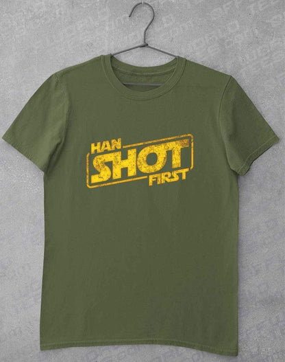 Han Shot First - T-Shirt S / Military Green  - Off World Tees